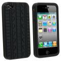 Black Tire Tread Silicone Case for Apple iPhone 4