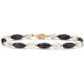 Onyx/Pearl Tube 7.5-inch Bracelet