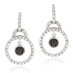 Sterling Silver 1/10ct TDW Black Diamond Dangle Earrings