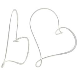 Sterling Silver Heart Hoop Earrings