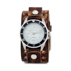 Nemesis Men's Vintage Brown Leather Cuff Watch