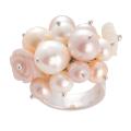 Silver Pearl and Mother of Pearl Bouquet Ring (6-9.5 mm)