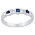 10k White Gold Sapphire and 1/4ct TDW Diamond Ring (I-J, I2)