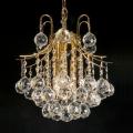 Indoor 3-light Crystal/ Gold Mini Chandelier