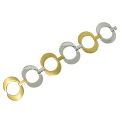 Stainless Steel Chunky Two-tone Circle Bracelet