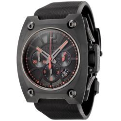 Wyler Geneve Men's Code R Black Rubber Automatic Chronograph Watch