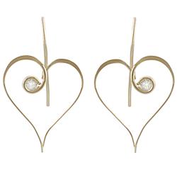 Tressa Goldfill and Alloy CZ Heart Earrings