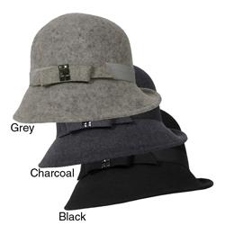 Journee Collection Women's Ribbon Accent Wool Cloche Hat
