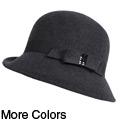 Journee Collection Women's Ribbon Accent Wool Cloche Hat