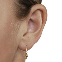 Goldfill and Alloy Beaded Hoop Earrings