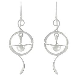 Sterling Silver Ball in Spiral Earrings