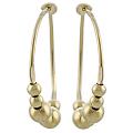 Goldfill and Sterling Silver Beaded Hoop Earrings