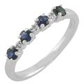 Sterling Silver Blue Sapphire and Diamond Accent Ring