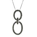 Sterling Silver Double Oval Marcasite Necklace