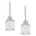 10k White Gold Opal and Diamond Earrings