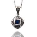 Sterling Silver Blue Cubic Zirconia Tuscany Necklace