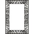 Lyndhurst Collection Zebra Border Black/ White Rug (3'3 x 5'3)
