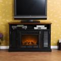 Herschel Black Media Console Fireplace