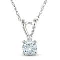 10k White Gold Created White Sapphire Fashion Necklace