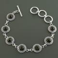 Sterling Silver Faceted Black Onyx Bracelet (India)