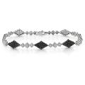 14k White Gold 1 5/8ct TDW Black and White Diamond Bracelet (I-J, I2-I3)