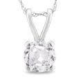 10k White Gold Created White Sapphire Fashion Necklace