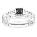 10k Gold 1/2ct TDW Black and White Diamond Bridal Ring Set (G-H, I2-I3)