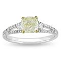 18k Gold 1 1/3ct TDW Yellow and White Diamond Ring (G-H, VS1-VS2)