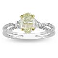 18k Gold 1 1/4ct TDW Yellow and White Diamond Ring (G-H, VS1-VS2)