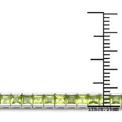 Sterling Silver Square-cut Peridot Line Bracelet