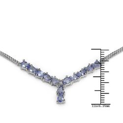 Sterling Silver Tanzanite and Diamond Accent Necklace