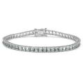 Sterling Silver Square-cut Blue Topaz Line Bracelet