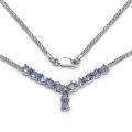 Sterling Silver Tanzanite and Diamond Accent Necklace