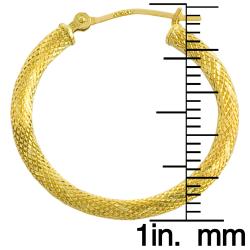 14k Yellow Gold 25-mm Diamond-cut Hoop Earrings
