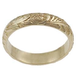 Goldfill Etched Flower Band Ring