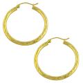 14k Yellow Gold 30-mm Diamond-cut Hoop Earrings