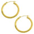 14k Yellow Gold 25-mm Diamond-cut Hoop Earrings