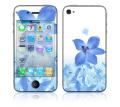 'Blue Neon Flower' Apple iPhone 4 Vinyl Skin