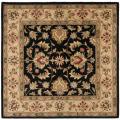 Handmade Heritage Kerman Black/ Gold Wool Rug (6' Square)