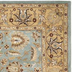 Handmade Heritage Mahal Blue/ Gold Wool Rug (8'3 x 11')