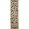 Handmade Heritage Mahal Blue/ Gold Wool Runner (2'3 x 12')