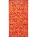 Fine-spun Damask Red/ Rust Area Rug (2'7 x 5')