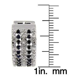 Sterling Silver Sapphire and Diamond Accent Hoop Earrings
