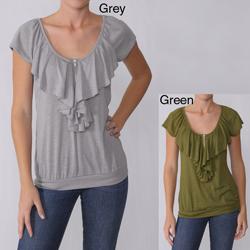 Self Esteem Junior's Ruffle Detail Zipper Top
