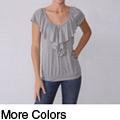 Self Esteem Junior's Ruffle Detail Zipper Top
