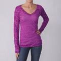 Journee Collection Junior's Long-sleeve Burnout Filigree Shirt