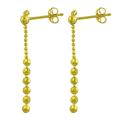 14k Yellow Gold Diamond-cut Bead Dangle Earrings