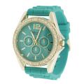 Geneva Women's 'Platinum' Rhinestone-accented Silicone Watch