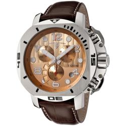 Swiss Legend Men's Scubador Rose Dial Brown Leather Chronograph Watch