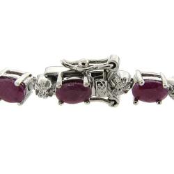 Sterling Silver Ruby and Diamond Accent Bracelet